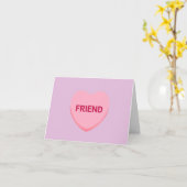 Carte Ami conversation violet rose coeur Valentine (Fleur jaune)