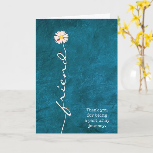 Carte Ami Daisy avec Ladybugs (Fleur jaune)