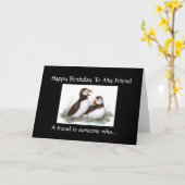 Carte Ami d'anniversaire amusant - Collection d'oiseaux  (Fleur jaune)