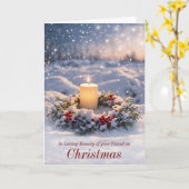 Carte Ami en souvenir Noël avec le mémorial (Fleur jaune)