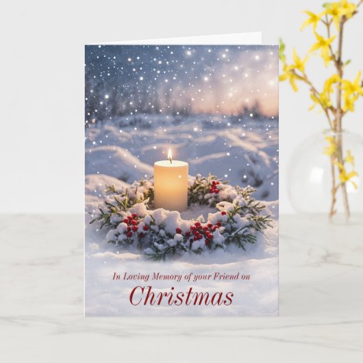 Carte Ami en souvenir Noël avec le mémorial (Fleur jaune)