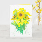 Carte Ami Encouragement Bouquet Fleur Jaune (Fleur jaune)