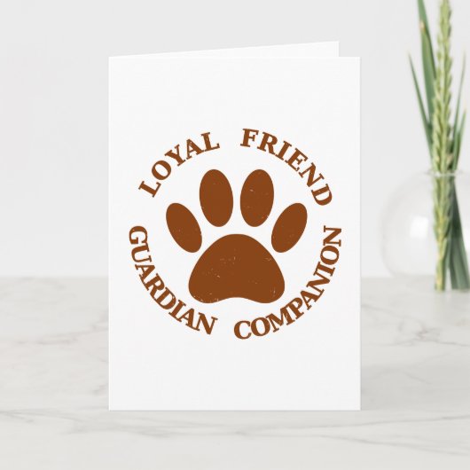 Carte Ami Fidèle Patte de Chien (Devant)