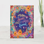 Carte Ami fou drôle Anniversaire tendance floral (Devant)