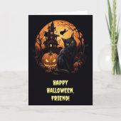 Carte Ami Halloween joyeux mignonne et personnalisable (Devant)