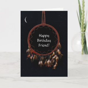 Carte Ami Joyeux Anniversaire Dream Catcher et Lune