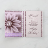 Carte AMI - joyeux soixante-dixième anniversaire - fleur (Intérieur)