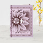 Carte AMI - joyeux soixante-dixième anniversaire - fleur (Fleur jaune)