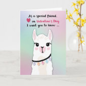 Carte Ami Llamas Coeurs de la Saint-Valentin (Fleur jaune)