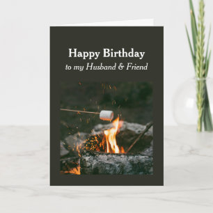 Carte Ami marié de l'anniversaire Camping Fire Outdoors 