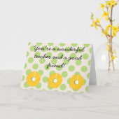 Carte "Ami Merveilleux" de l'enseignant à la retra (Fleur jaune)