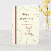 Carte Ami moderne et anniversaire de sa femme (Fleur jaune)