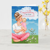 Carte Ami Nouveau bébé Félicitations Premier bébé (Fleur jaune)