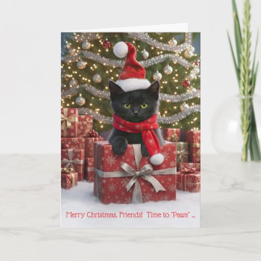 Carte Ami ou amis Joyeuses Fêtes de Noël Mignon (Devant)