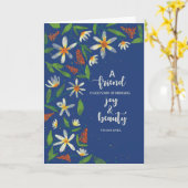 Carte Ami religieux Daisies d'anniversaire et Fleurs sau (Fleur jaune)