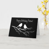 Carte Ami spécial de joyeux anniversaire, deux oiseaux (Fleur jaune)