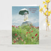 Carte Ami Spécial Un Parasol Iconique Anniversaire (Fleur jaune)