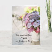 Carte Ami sur Fleurs de la Fête des Mères sur table exté (Devant)