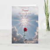Carte Ami Sympathy Loss of Friend Rose (Devant)