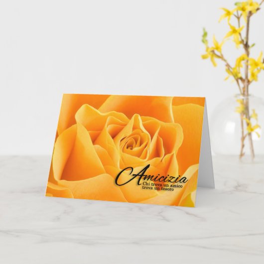 Carte Amicizia Amitié Italienne Langue Rose Jaune (Fleur jaune)