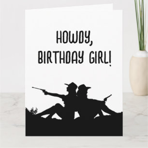 CARTE AMIE COWGIRLS WILD WEST BANTHDAGE GREETING CARD