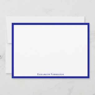 Carte Amiral Blue Elegant Moderne Flat Note