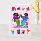 Carte Amis Africaines Américaines Anniversaire Soirée Am (Fleur jaune)