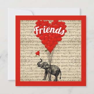 Carte Amis amusant Saint Valentin romantique