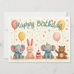 Carte Amis Animaux dans la Magie de la Fête