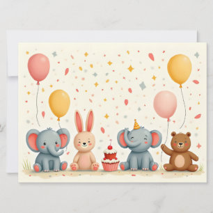 Carte Amis Animaux dans la Magie de la Fête