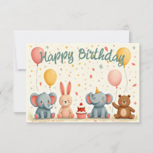 Carte Amis Animaux dans la Magie de la Fête
