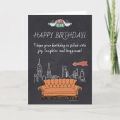 Carte AMIS™ | Central Perk Chalkboard Anniversaire (Devant)