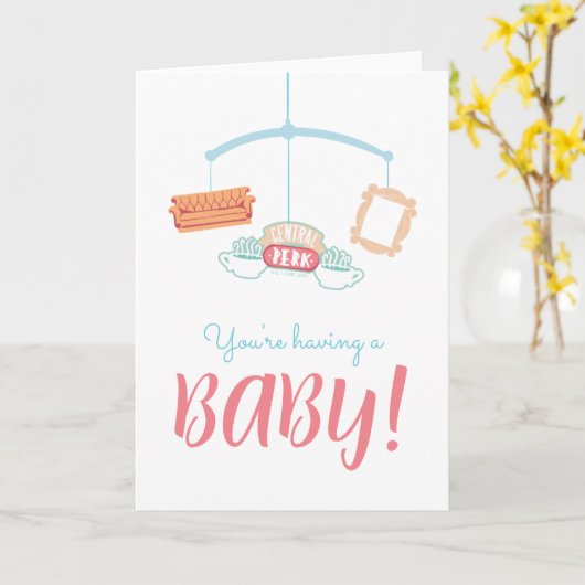 Carte AMIS™ | Central Perk Mobile Baby shower (Fleur jaune)