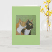 Carte Amis chats (Fleur jaune)