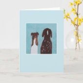 Carte Amis de chien - bleu (Fleur jaune)