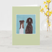 Carte Amis de chien - vert (Fleur jaune)