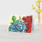 Carte Amis de dinosaure (Fleur jaune)