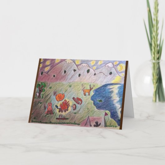 Carte Amis de feu de camp mignons (Devant)