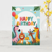 Carte Amis de la Jungle Joyeux (Fleur jaune)
