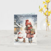 Carte Amis de Noël (Fleur jaune)