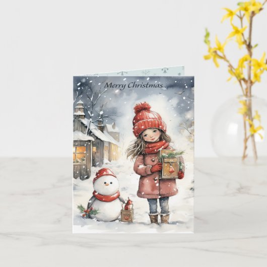 Carte Amis de Noël (Fleur jaune)