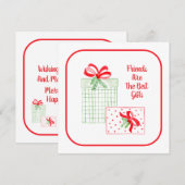 Carte Amis de vacances Watercolor Meilleurs cadeaux Joye (Devant / Derrière)