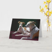 Carte amis de whippet (Fleur jaune)