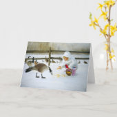 Carte Amis d'hiver (Fleur jaune)