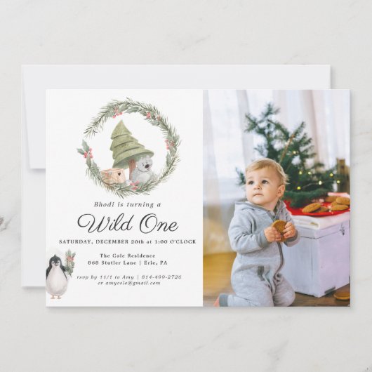 Carte Amis d'hiver | Noël fête d'anniversaire (Devant)