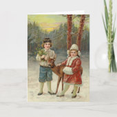 Carte Amis d'hiver | Noël vintage (Devant)