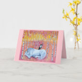 Carte Amis du chat et du cheval, art fantaisiste (Fleur jaune)