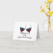 Carte Amis et vin, plus plus est ancien le meilleur, (Fleur jaune)