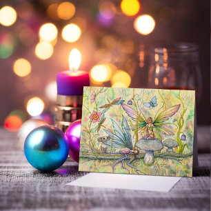 Carte Amis Fées Illustration Fantastique Mignonne