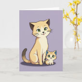 Carte Amis Félins Mat (Fleur jaune)
